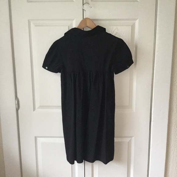 Theory Black Linen Blend Shift Baby Doll Dress - Picture 2 of 8